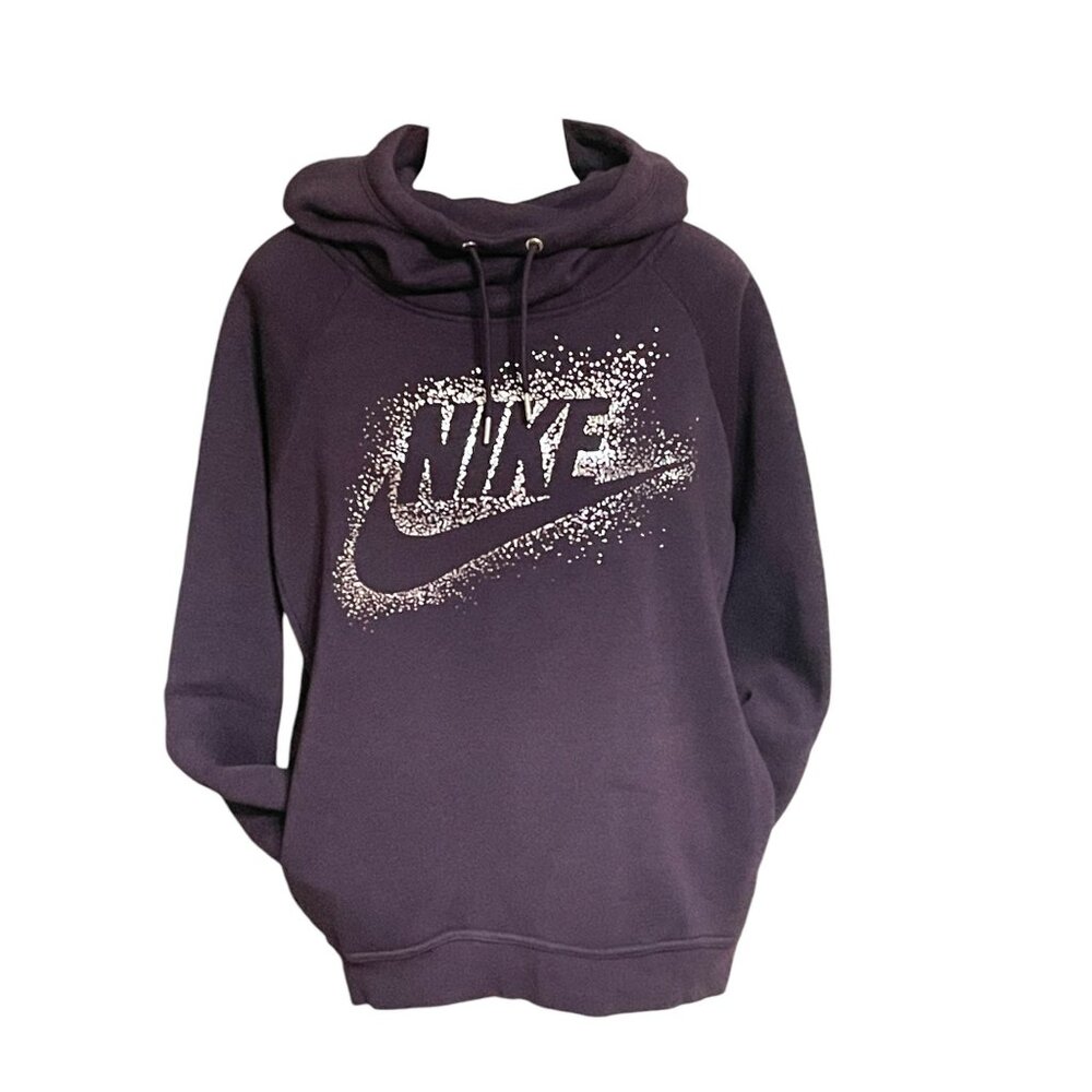 Nike Women's Sportswear‎ Rally Metallic Funnel Neck Hoodie Size M